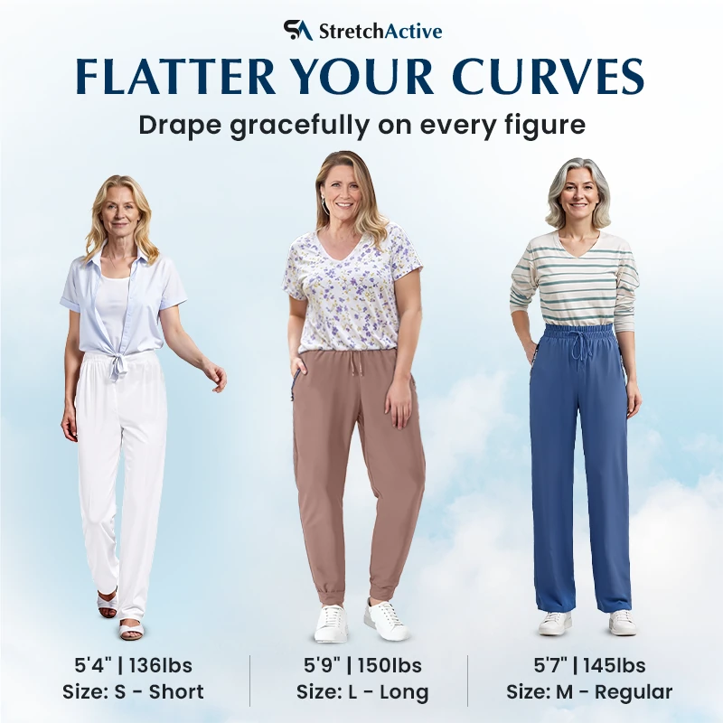 Puremance - Women's Ultra Soft Stretch Perfect Drape Casual Pants