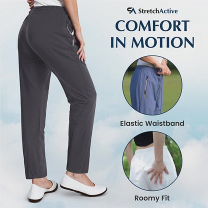 Puremance - Women's Ultra Soft Stretch Perfect Drape Casual Pants