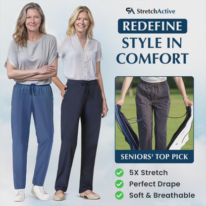 Puremance - Women's Ultra Soft Stretch Perfect Drape Casual Pants